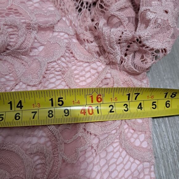 Milly Selena Off The Shoulder Floral Lace Romantic Dress Bell Sleeve Pink Siz 10 - Picture 9 of 17